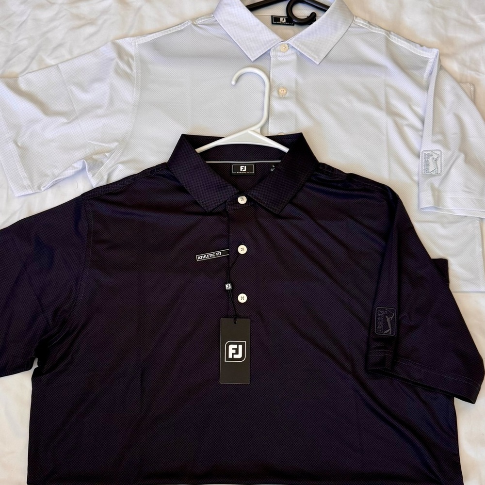 FootJoy Men's Polo Shirt - Black and White